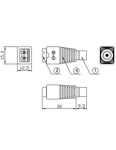 Adattatore Connettore Plug DC 2.5x5.5...