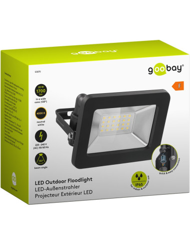 Faretto LED da Esterno IP65 20W Nero