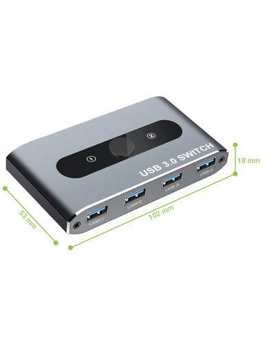 Switch USB 3.0 per 2 PC in 4 out