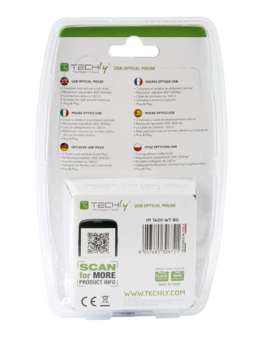 Mouse Ottico USB 1600 Dpi Nero/Verde