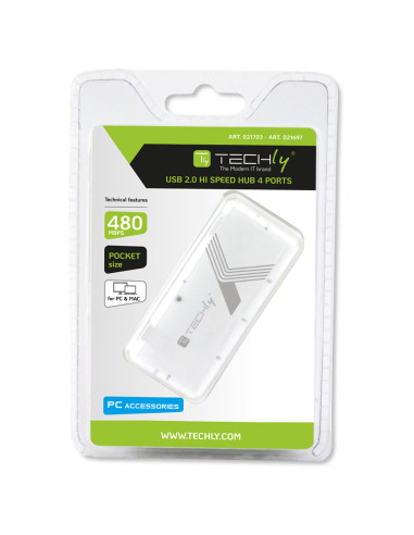 Mini Hub USB Hi Speed 4 Porte Bianco