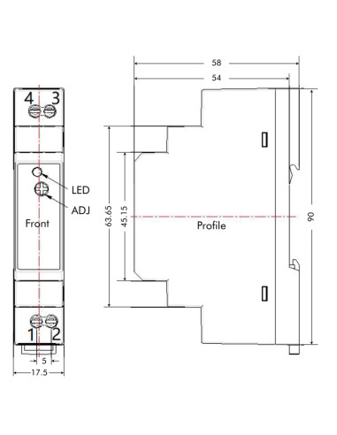 Alimentatore su Guida DIN 12V 1,25A 15W