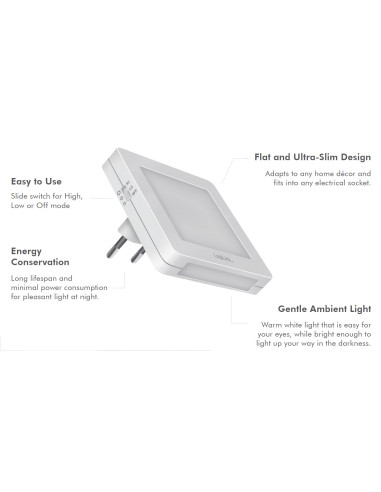 Luce Notturna LED Quadrata con...