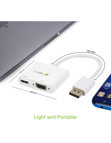Adattatore DisplayPort ad HDMI/VGA 4K...