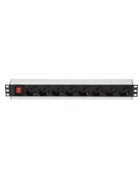 Techly I-CASE STRIP-18A3 unità di distribuzione dell'energia (PDU) 8 presa(e) AC 1.5U Nero