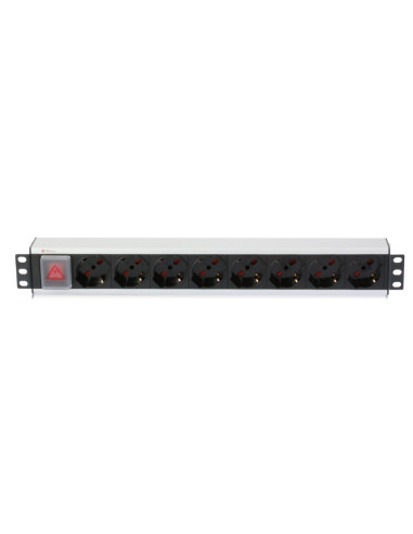 Techly I-CASE STRIP-18A3 unità di distribuzione dell'energia (PDU) 8 presa(e) AC 1.5U Nero