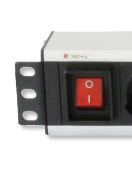 Techly I-CASE STRIP-18A3 unità di distribuzione dell'energia (PDU) 8 presa(e) AC 1.5U Nero