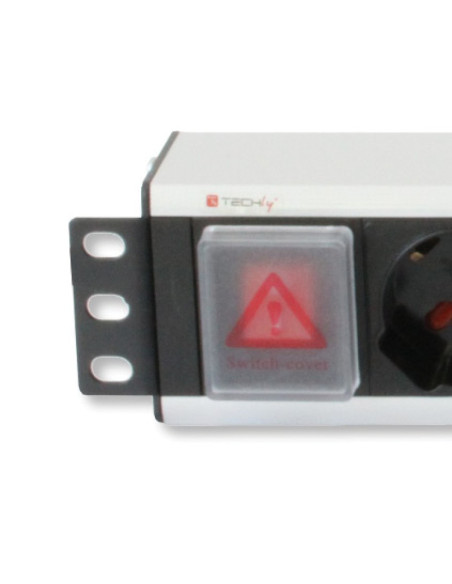 Techly I-CASE STRIP-18A3 unità di distribuzione dell'energia (PDU) 8 presa(e) AC 1.5U Nero