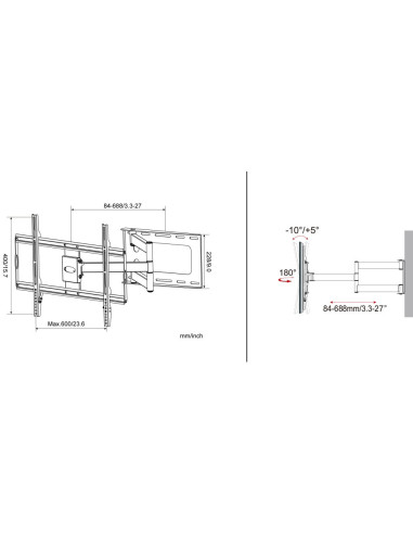 Techly Supporto a Muro Slim per TV LED LCD 32-70" Nero