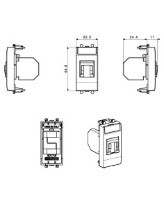Domus S44 Presa RJ45 Cat.6...