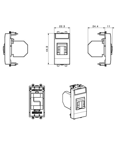 Domus S44 Presa RJ45 Cat.6 UTP...