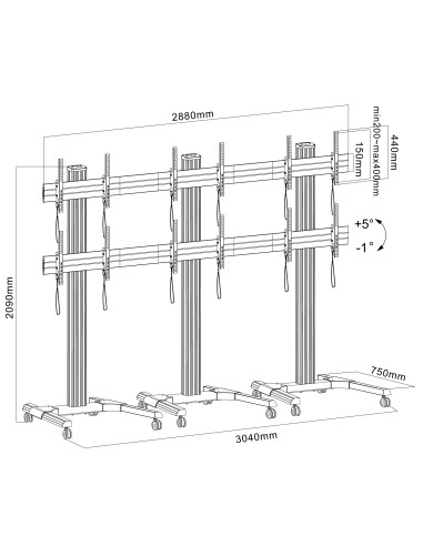 Supporto a Pavimento per 6 TV LCD/LED...