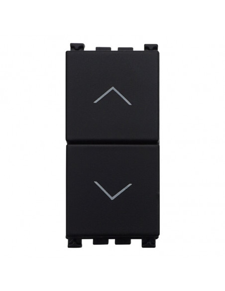 ETTROIT Pulsante Doppio Saliscendi 1P+1P 10A Colore Nero Compatibile Con Vimar Arke