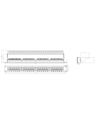 Pannello Patch UTP 24 Posti Cat.6 1U...