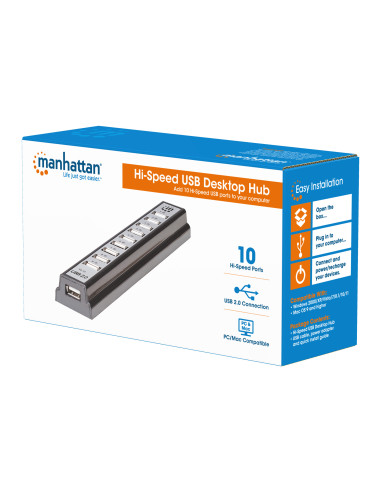Hub USB 2.0 Hi-Speed 10 Porte da...