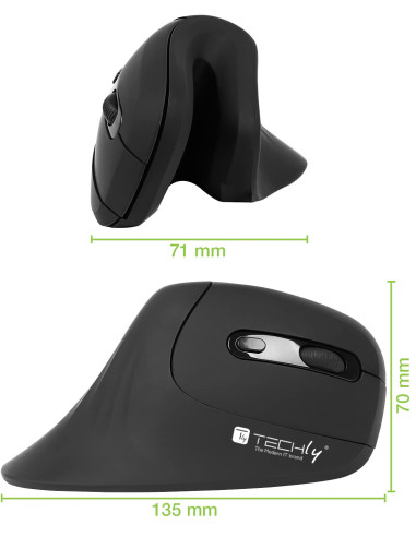 Mouse Verticale Ottico Wireless 3200...