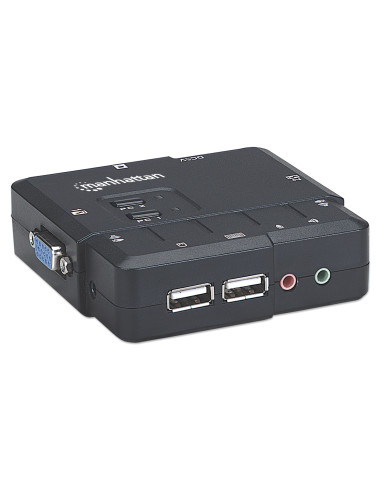 KVM Switch 2 Porte USB/Audio Nero