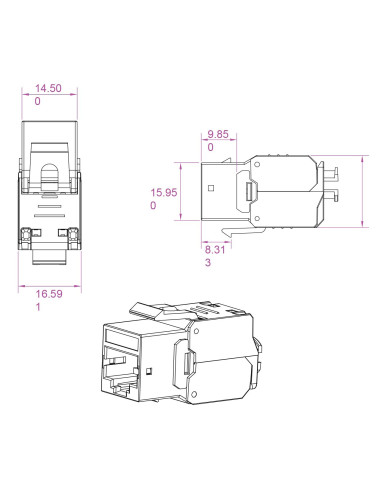 Frutto Keystone RJ45 Cat.6 STP Tooless