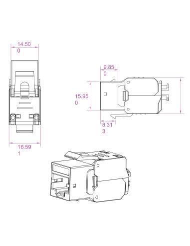 Frutto Keystone RJ45 Cat.6 STP Tooless