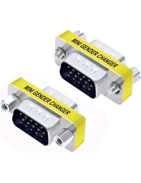 Mini Gender Changer VGA DB 15 poli HD M/M