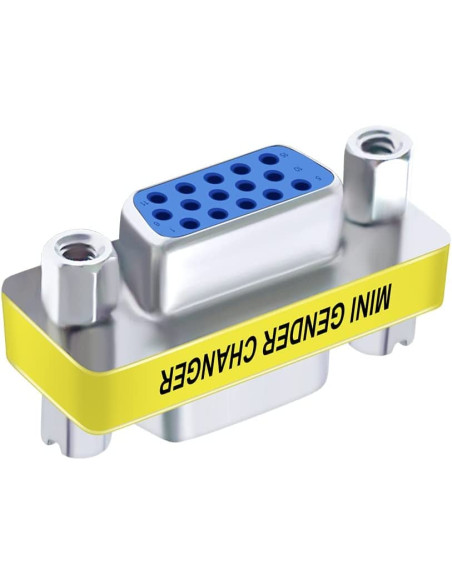 Mini Gender Changer VGA DB 15 poli HD F/F