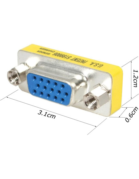 Mini Gender Changer VGA DB 15 poli HD M/F