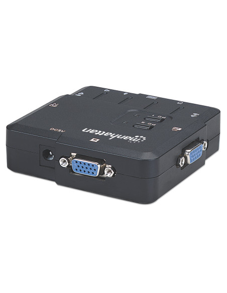 KVM Switch 2 Porte USB/Audio Nero