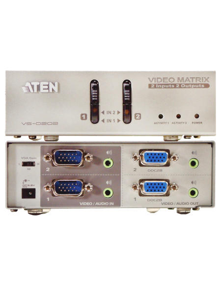 Matrix Switch Video 2 IN 2 OUT VGA con Audio