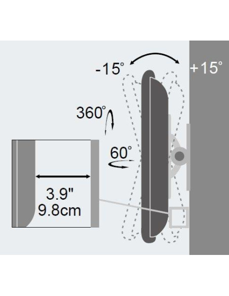 Supporto a muro per TV LED LCD 13''-30'' full motion Nero