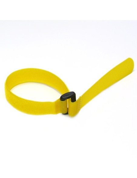 Fascette Fermacavo Gialle in Velcro Set da 10 pz