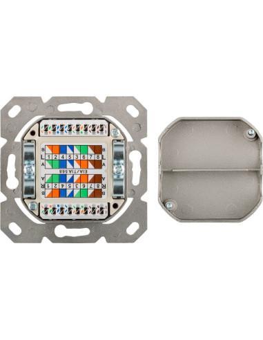 Presa a Muro Esterna 2xRJ45 Cat.6A Bianco
