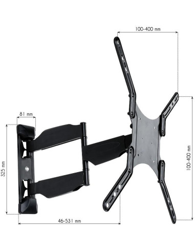 Supporto a Muro Ultra Slim per TV LED LCD 23-55'' Full Motion Nero