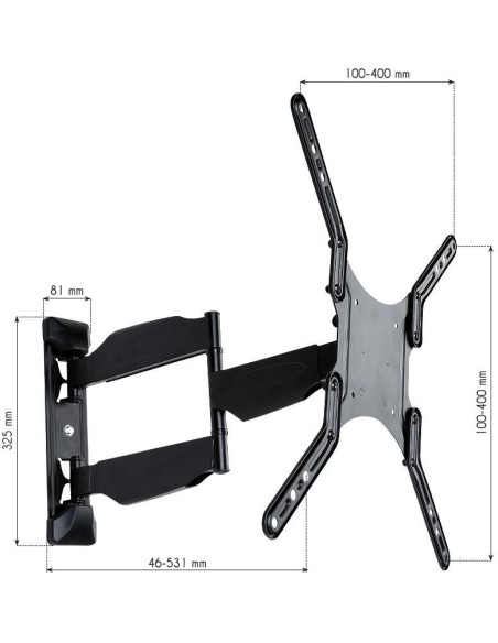 Supporto a Muro Ultra Slim per TV LED LCD 23-55'' Full Motion Nero