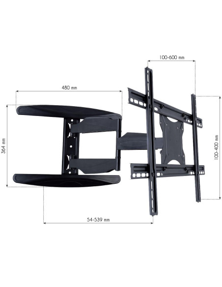 Supporto a Muro Ultra Slim per TV LED LCD 40-65'' Full Motion Nero