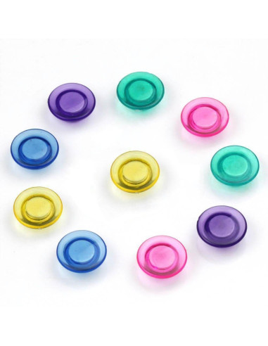 Calamite per Lavagna Magnetica Magneti Trasparenti Colorati 10 pz