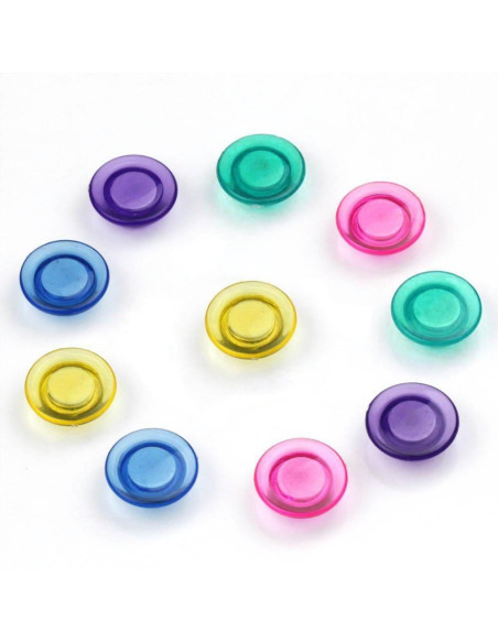 Calamite per Lavagna Magnetica Magneti Trasparenti Colorati 10 pz