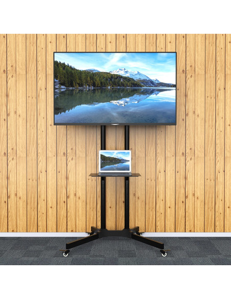 Carrello Supporto Pavimento Porta TV LCD/LED/Plasma 30''-65'' Mensola