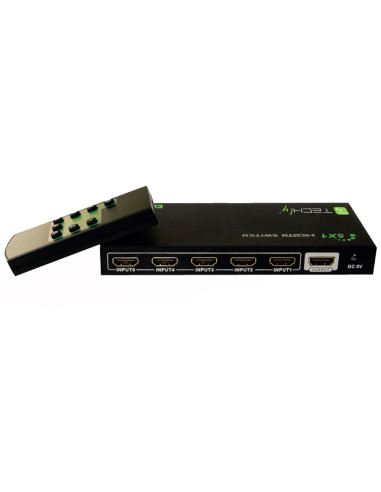 Switch HDMI 5 IN 1 OUT con Telecomando 4K UHD 3D