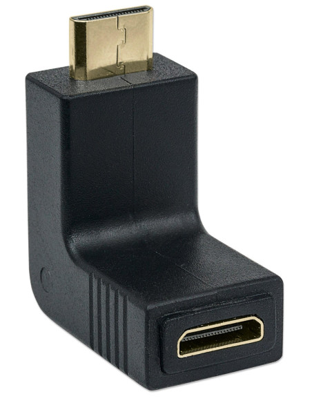 Adattatore HDMI Mini C Femmina a Mini C Maschio Angolato Nero