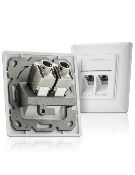 Frutto Keystone RJ45 Cat6A 10Gigabit STP 180&deg Tooless Slim