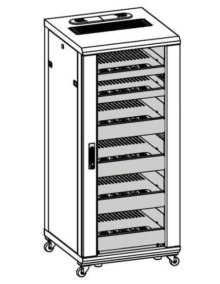 Armadio Rack 19'' 600x600 27U per Audio Video Nero