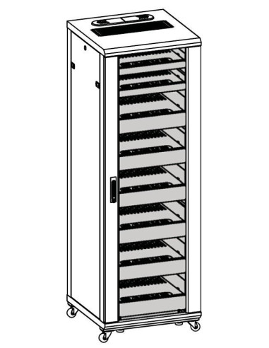 Armadio Rack 19'' 600x600 36U per Audio Video Nero