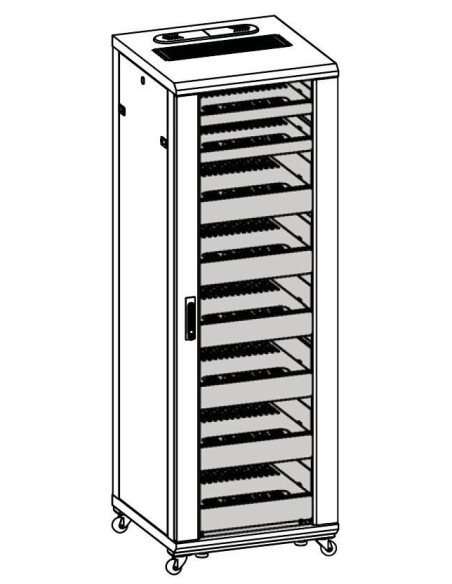 Armadio Rack 19'' 600x600 36U per Audio Video Nero