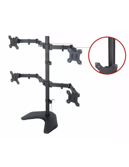 Supporto da Scrivania per 4 Monitor 13-27'' con base