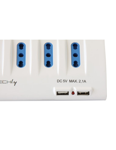 Multipresa da Tavolo 4 prese Italiane Bipasso 2 Schuko e 2 USB Bianca