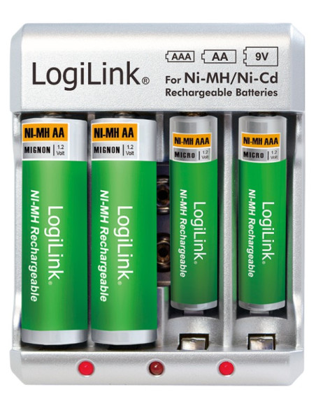 Caricabatterie per AA / AAA / 9V Ni-MH / Ni-Cd