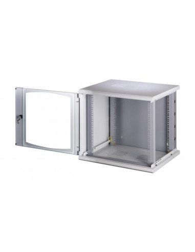 Armadio Rack 19'' a muro 13 unit&agrave sezione unica prof. 500mm Nero