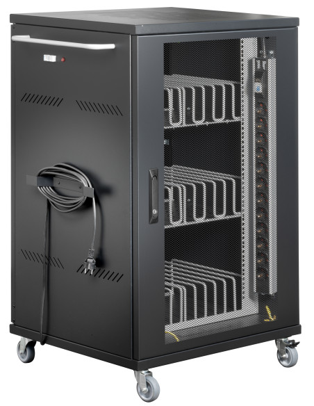 Carrello Stazione di Ricarica Ventilato 36 Notebook o Smartphone Nero