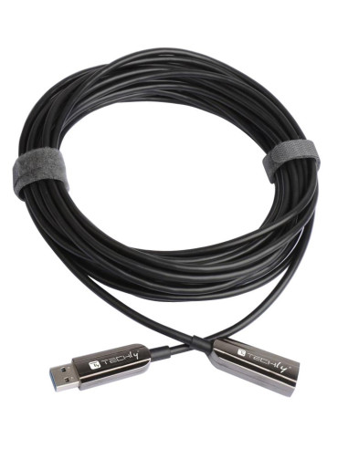 Cavo Ottico Attivo USB 3.0 SuperSpeed Active Optical Cable USB A M/F 10m Nero