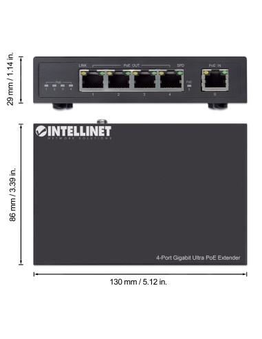 Ultra PoE Extender Gigabit 4 porte